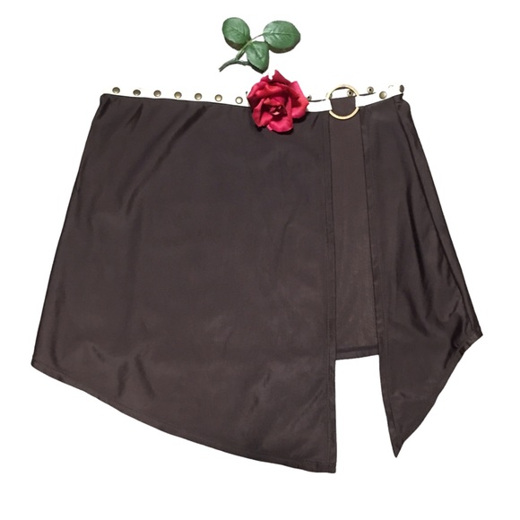 The Collection Swim skirt cover up Brown embellished copper Med EUC - Picture 2 of 9